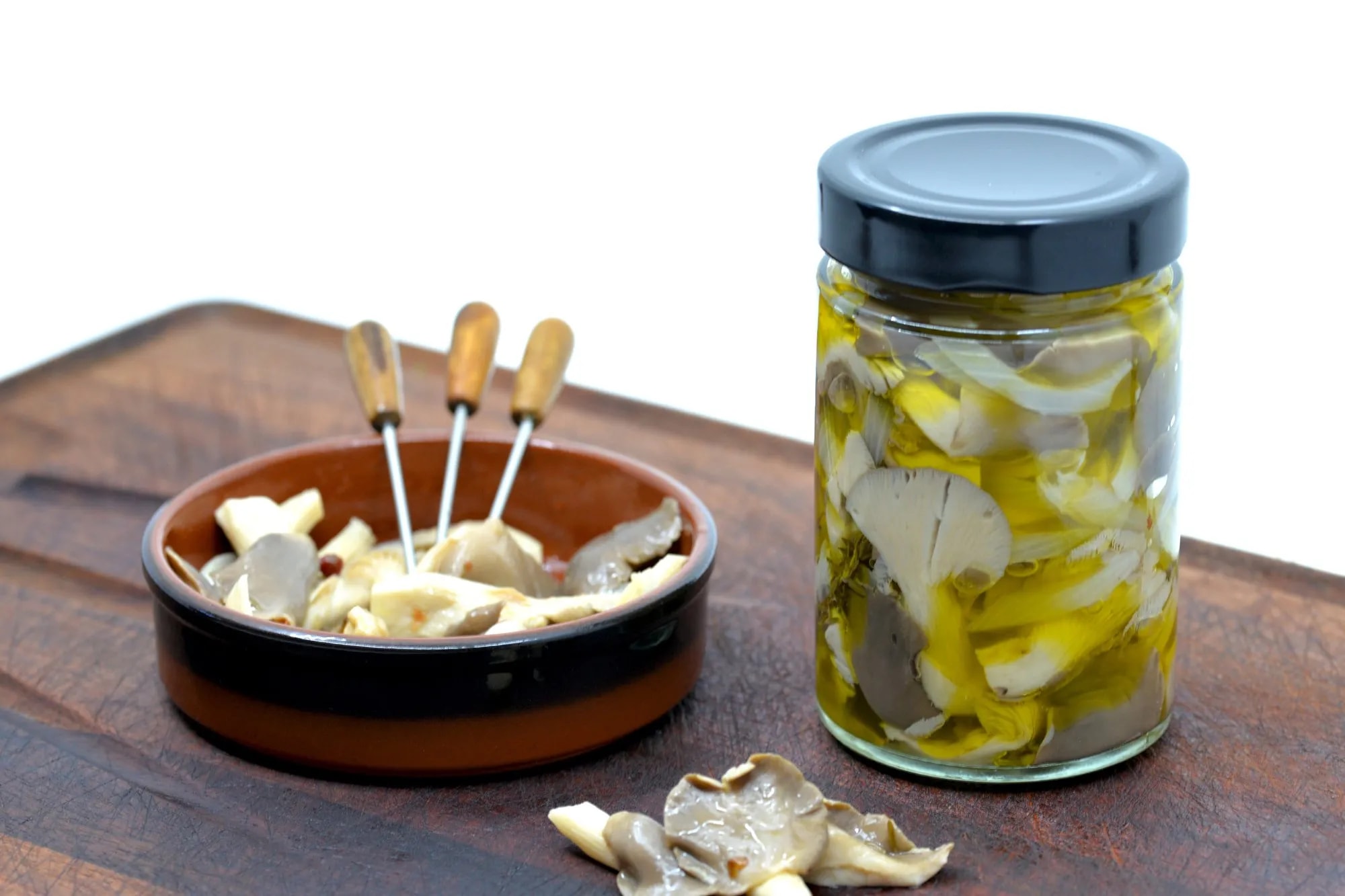 Pickles de pleurotes au thym & laurier