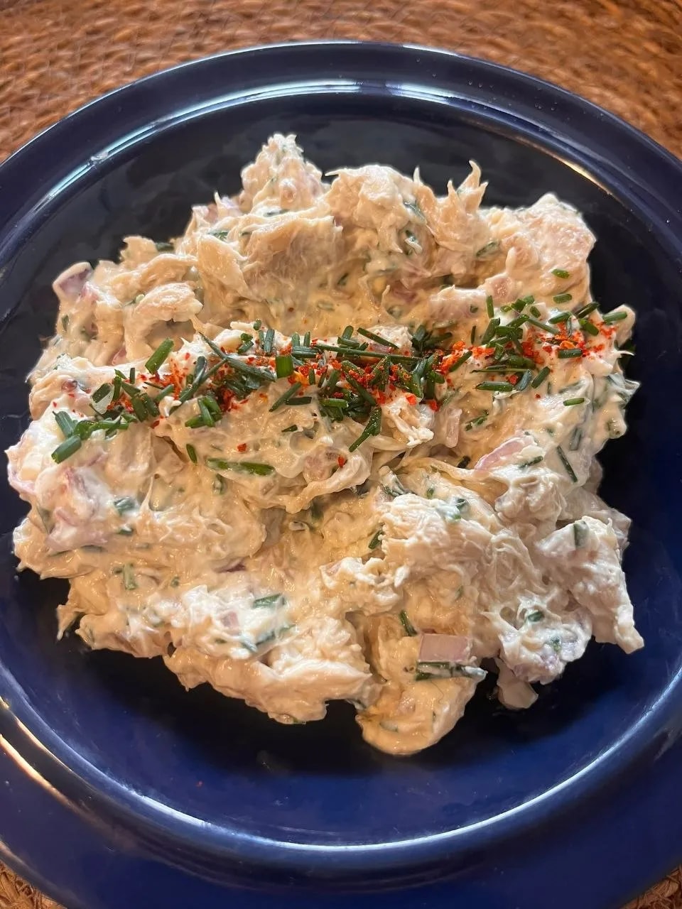 Dressage de la recette Tartinade apéro de crinière de lion, échalote & ciboulette